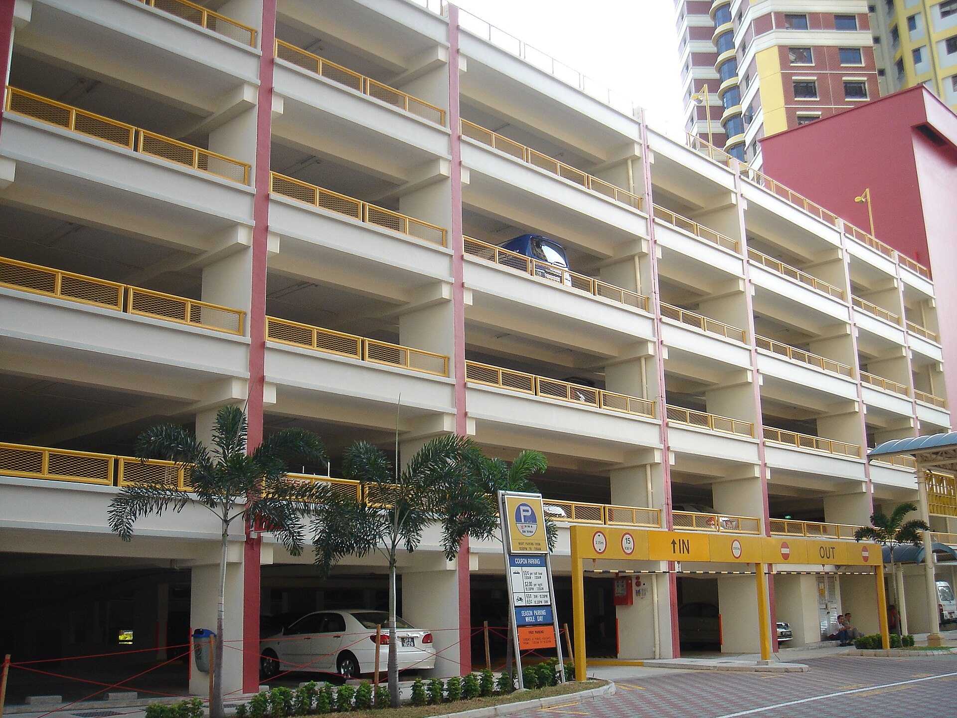 Singapore HDB estate car park context for door to door private MPV pickup